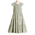 thumbnail image 3 of Trendfront Girls Light Green Dress Crew Neck Sleeveless Ruffle Casual Sundress Summer Outfit for Girls 3-10Y, 3 of 6