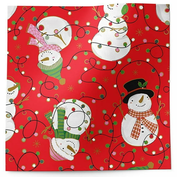 Snowmen And Lights Premium Giftwrap Tissue Paper - 20in. X 30in. Sized Sheets - 12 Sheets (bxpt83312) - Holiday Tissue Paper