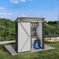thumbnail image 6 of Walsunny 5X3 ft Outdoor Storage Shed, Waterproof Metal Garden Shed with Lockable Single Door, Weather Steel Tool Storage House, 6 of 7
