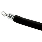Set of 2 - Rope Barrier - 6-1/2' Black Velvet Rope w/ Chrome Hooks - STANCHIONS NOT INCLUDED (RP2MBKCH01)