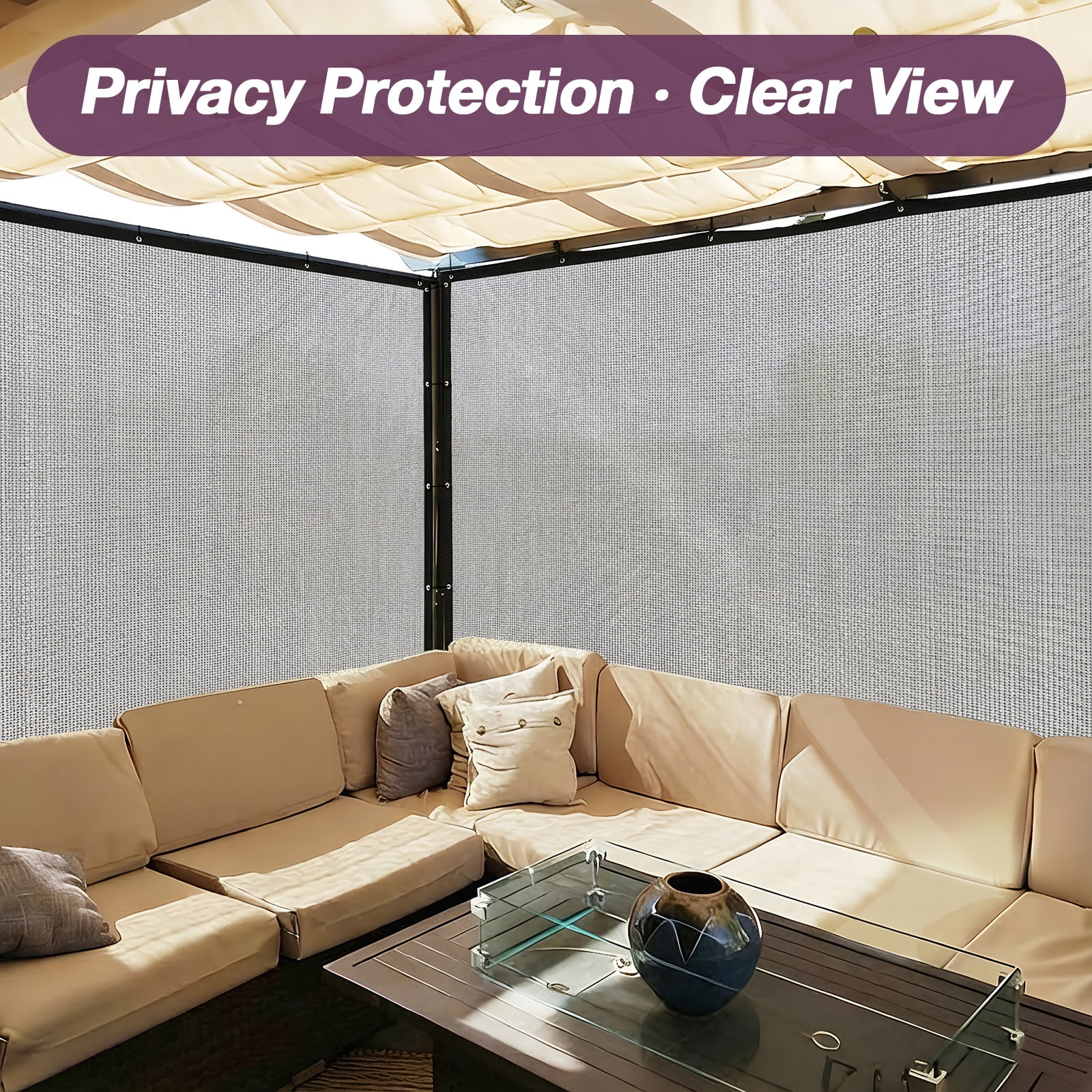 Jane Stone 90% Shade Fabric Sun Shade Cloth with Grommets,12'X16' Pergola Replacement Shade Cover Canopy for Garden Outdoor Patio,Light Grey (We Make Custom Size)
