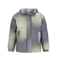 thumbnail image 1 of LOVZFMLL Vestes pour Hommes Mode Dégradé Poche Zippée Cordon de Serrage Manches Longues à Capuche Veste Décontractée, 1 of 6