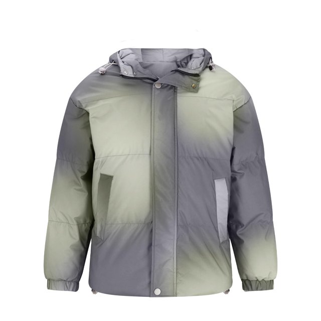 LOVZFMLL Vestes pour Hommes Mode Dégradé Poche Zippée Cordon de Serrage Manches Longues à Capuche Veste Décontractée