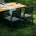 thumbnail image 3 of Patio Dining Chairs Set of 2 Stackable Dining Chair Aluminum Outdoor Armchairs with Wide Seat,Grey, 3 of 5