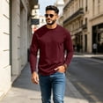 thumbnail image 5 of Garbnen S-4XL Mens Long Sleeve Shirts Crew Neck Raglan Shirt Casual Basic Relaxed Fit Athletic Fall Winter Mens Big and Tall Shirts XXL, 5 of 7