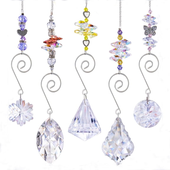 Dalrosia Crystal Suncatchers, Hanging Crystals Ornament Sun Catcher with Chain, Glass Beads Ball Prisms Pendant Rainbow Maker for Window Home Office Garden Decoration