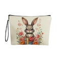 thumbnail image 2 of Kumdkd Easter Bunny Makeup Bag - 9.8x6.7in Foldable Travel Organizer with Anti-Skid Zipper, Portable Storage Pouch for Cosmetics, Accessories & Holiday Decor, 2 of 7