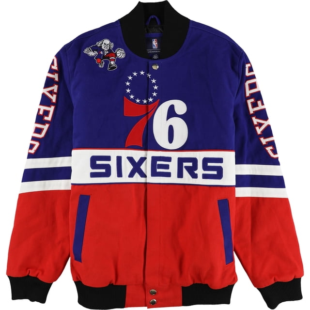 G-III Sports Mens Philadelphia 76ERS Varsity Jacket, phs, L