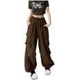 thumbnail image 1 of RKSTN Womens Pants Ladies' Solid Color High Waist Wide Leg Casual Drawstring Work Pants Loose Fitting Long Pants, 1 of 5