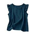 thumbnail image 2 of Tsesme Women's Ruffle Cap Sleeve Tops, Plus Size Round Neck Loose Sleeveless T-Shirt, Summer Casual Fashion Vacation Tanks S, 2 of 5