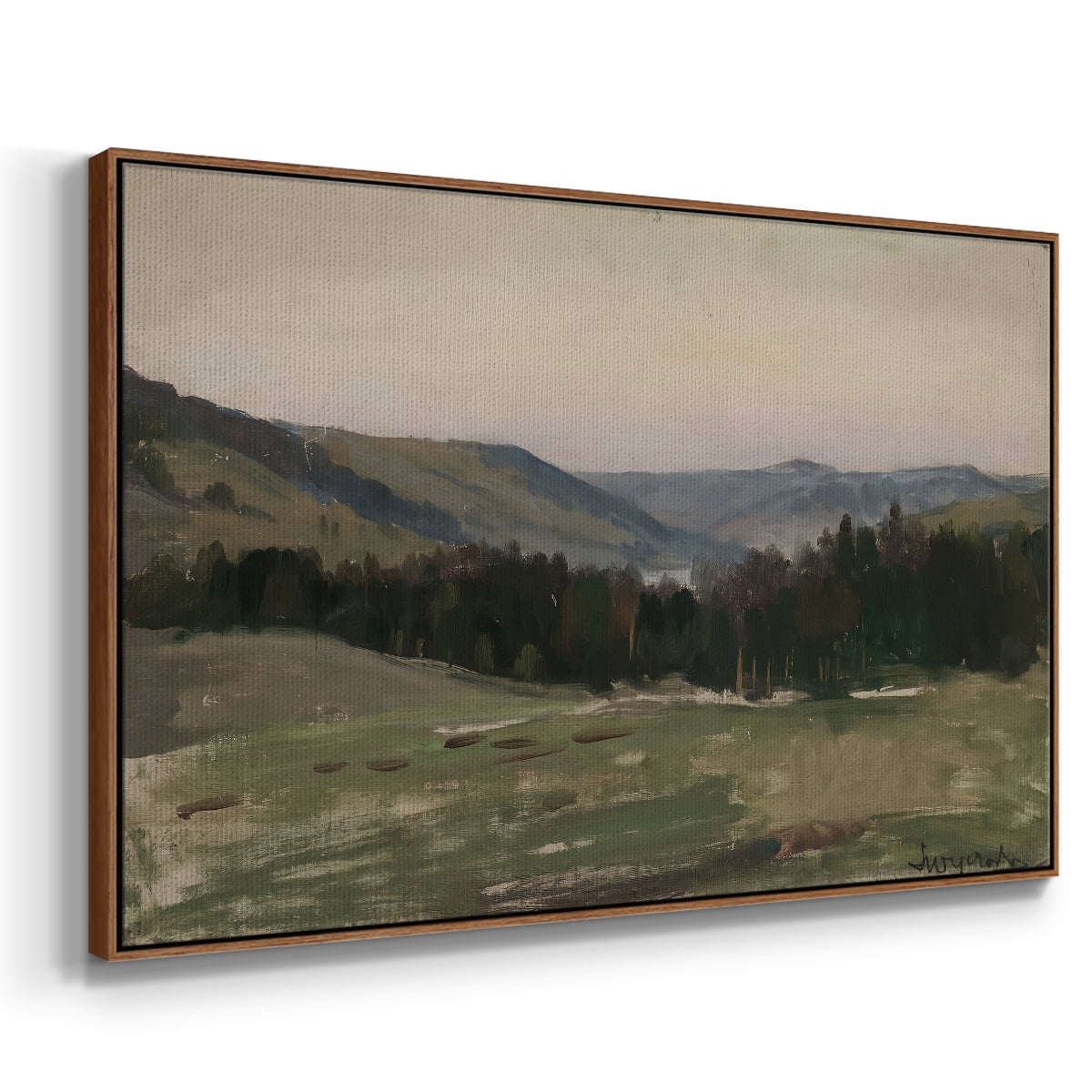 Vintage Landscape-CCCXCIV By Wexford Home Framed in Walnut Wood Gallery Wrapped Canvas 27 in. x 41 in.