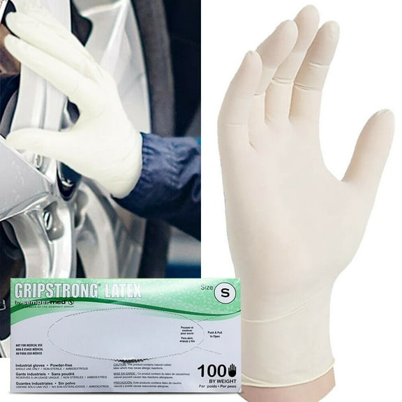 100 Pcs POWDER FREE White Latex-Free Gloves Strong, Wholesale Single Use Ship Fast , Size: Small