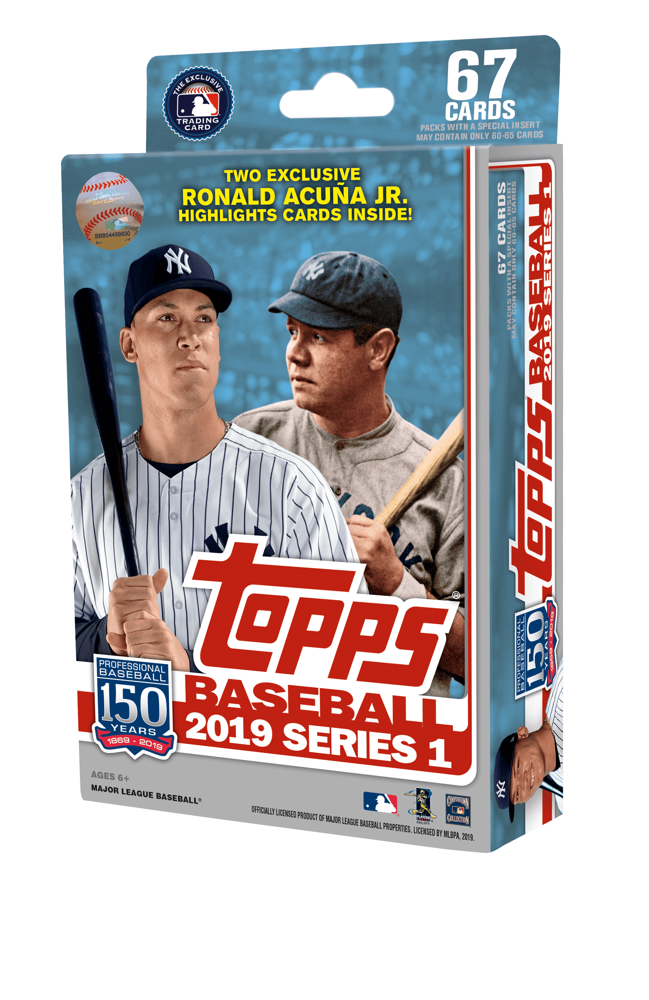 2019 TOPPS MLB BASEBALL SERIES 1 HANGER BOX- RELIC EDITION WITH 67 ...