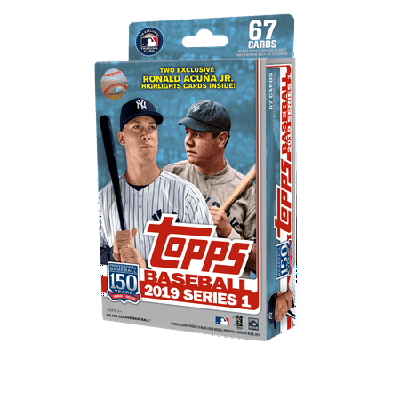 2019 TOPPS MLB BASEBALL SERIES 1 HANGER BOX- RELIC EDITION WITH 67 CARDS AND EXCLUSIVE RONALD ACUNA JR