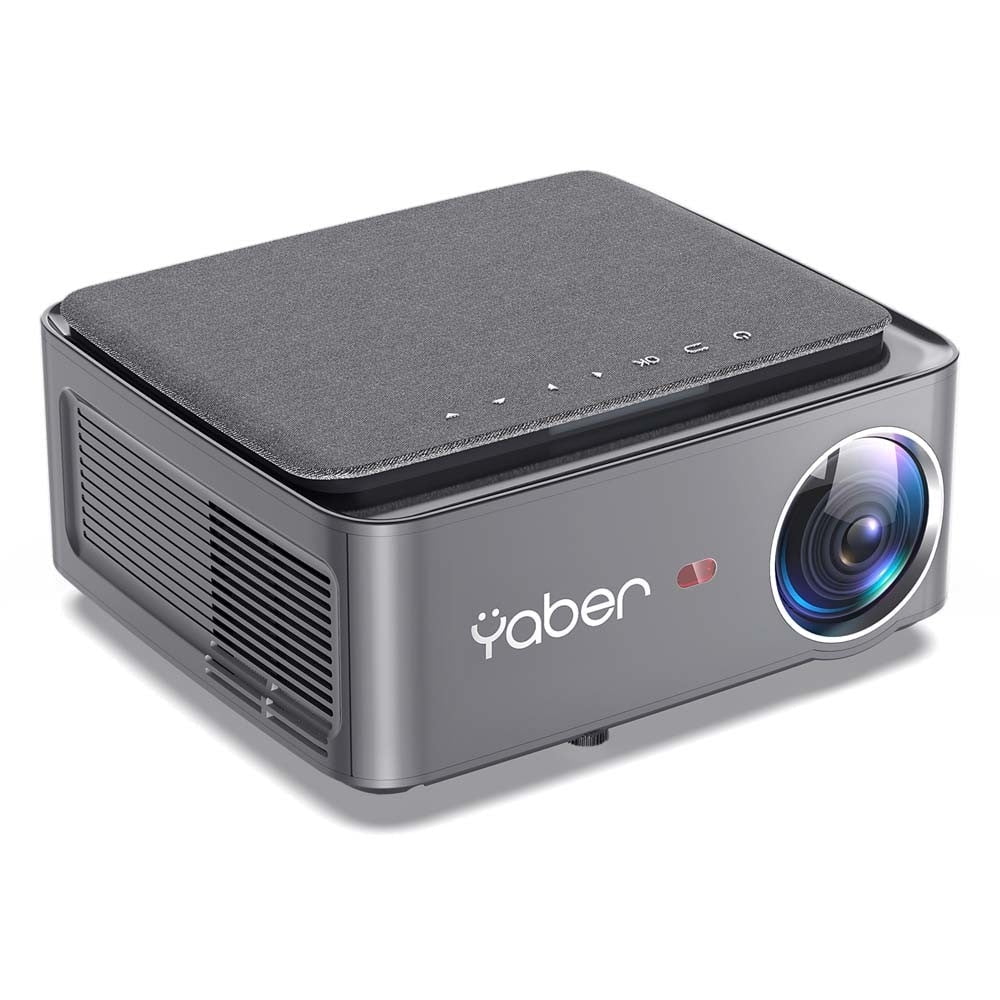 Yaber - Buffalo U6 5G Wi-Fi Smart Gaming Portable Projector,1080P, High Color Quality Beamer Wireless Cast, Screen Mirroring, 4-Point Keystone Correction - Dark Gray
