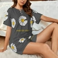 thumbnail image 4 of Rateoe Keep Life Simple Daisy Flower Pattern Women's Short-Sleeved Pajama Set - 2 Piece Soft and Lightweight Sleepwear Set-3X-Large, 4 of 7