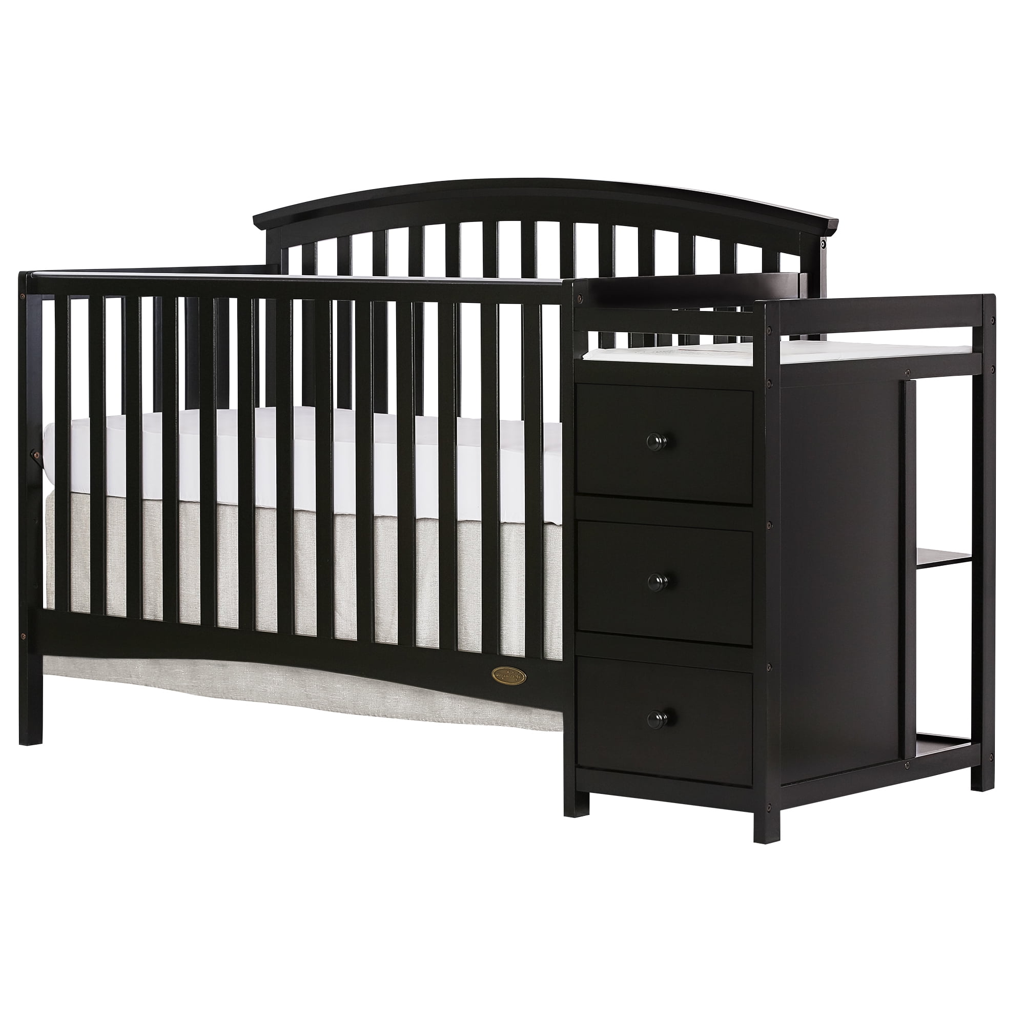 walmart white crib with changing table