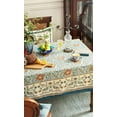 thumbnail image 3 of Designer Blue Tablecloth for Rectangle Tables,Vintage Linen with Leaves and Flowers Pattern Tablecloths,Farmhouse Floral Table Cover Cloth Decor for Kitchen Dining Christmas,55"*71", 3 of 6
