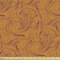 thumbnail image 1 of Hipster Sofa Upholstery Fabric by the Yard, Retro Romantic Engraving Style Abstract Swirling Stripes Forming Hearts Image, Decorative Fabric for DIY Home Accents, 2 Yards, Marigold Purple by Ambesonne, 1 of 4