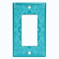 thumbnail image 5 of Metal Light Switch Plate Cover Teal Floral Bandana Paisley Tile Pattern TIL051, 5 of 13