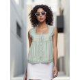 thumbnail image 4 of LMLYSoH Women Tank Top, Sleeveless Tops Square Neck Lace Trim Button Closure Summer Streetwear, 4 of 9
