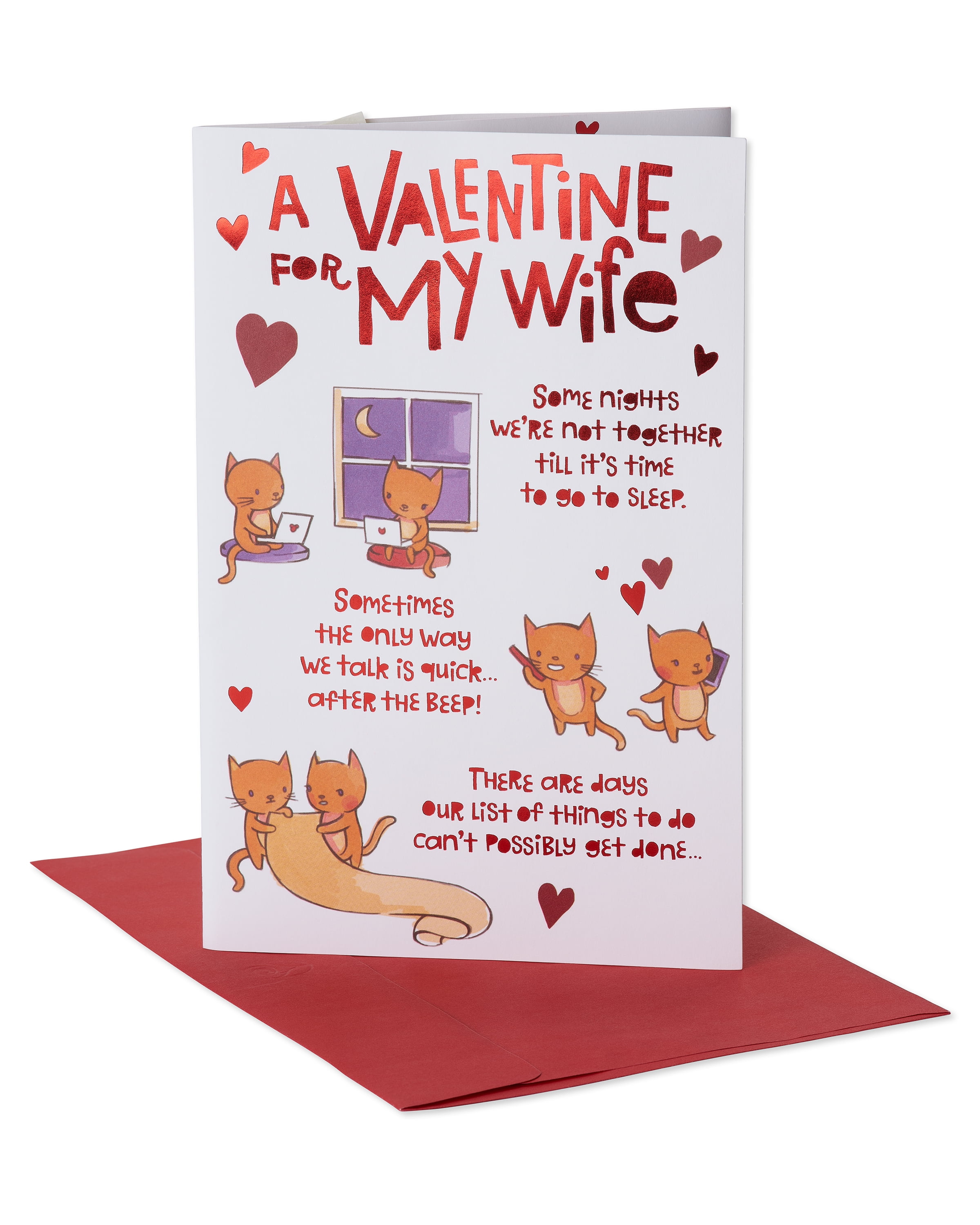 American Greetings Pop Up Funny Valentine's Day Card for Wife (Cats) -  