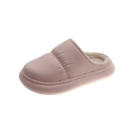 

Eloshman Women Anti-Slip Cozy House Shoes Indoor Slip On Lightweight Plush Lining Fuzzy Clog Slippers Pink 7-7.5