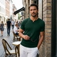thumbnail image 3 of Mens Henley Lightweight Shirts Short Sleeve Casual Cotton Button T-Shirts Summer Basic Tee, S, 3 of 9