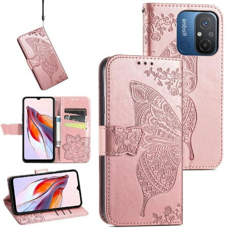 

Case for Redmi 12C Multi-color Wallet Wing Butterfly Business