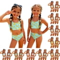 thumbnail image 2 of CCRFTGI Swimsuits for Child Girls Size 7-8 Two Piece Sets Swim Vacation Bathing Suits Beach Vacation Fruit Print Girls Bikini Summer Cute Girls Fashion Swimsuits Swimwear Light pink 9-10 Years, 2 of 9