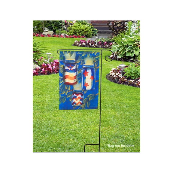 Briarwood Lane Wrought Iron Black Wrap Around Garden Flag Stand Holder 40x18