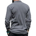 thumbnail image 3 of CENL Mens Casual Slim Fit Ribbed Long Sleeve Stand Collar Button Shirts T-shirt Tops, 3 of 9