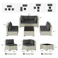 thumbnail image 5 of MRUAKA Outdoor Patio Furniture Set, 5-Piece Modular Sectional Sofa With Tea Table and Free Cushion, PE Wicker Outdoor Conversation Set for Patio, Garden, Backyard,Gray, 5 of 8