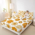 thumbnail image 4 of Manfei Country Floral Twin Sheet Sets,Rustic Daisy Twin Fitted Sheet,Yellow White Flat Sheet For Kids,Breathable Home Decor,3-Piece, 4 of 7