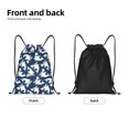 thumbnail image 2 of Hirioo Shark Print Drawstring Backpack Bag Sport Versatile Sports Backpack for Gym, Travel, Swimming, Beach, 2 of 9