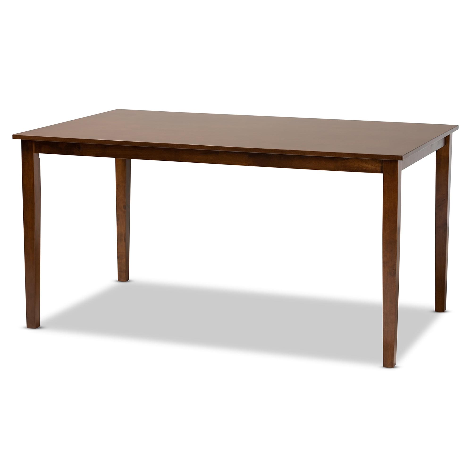 Baxton Studio Suvi Modern Dining Set, 7-Piece, Walnut Brown