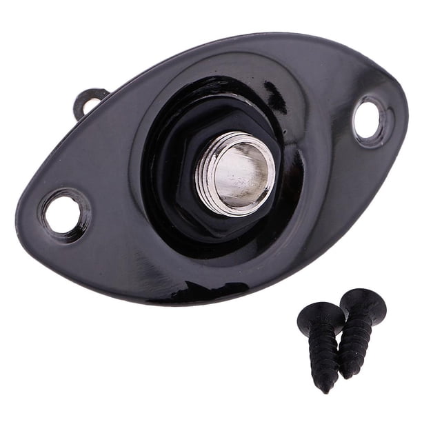 Con de enchufe de "con forma ovalada negra de repuesto pa accesorios de guitra eléctrica Negro shamjiam Placa ovalada de guitarra