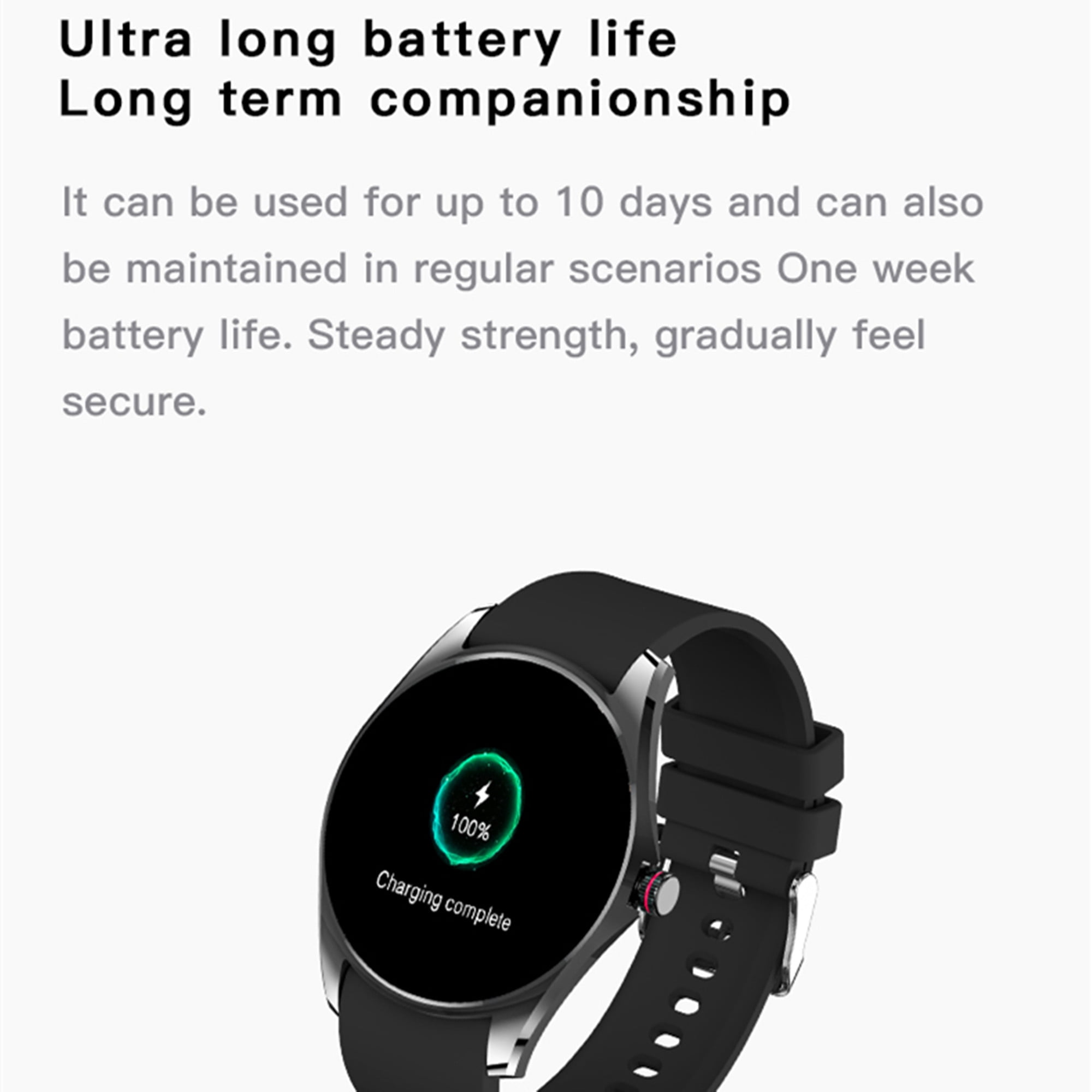 E EYAFA Ultra Thin Bluetooth Call Smart Watch V36 with 1.5 inch AMOLED Screen for Men and Women-Silver