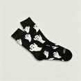 thumbnail image 4 of Huowey Halloween Socks For Men Women Crew Socks Ghost Pattern Halloween Gift Fall Winter Cozy Festival Party Socks,Black, 4 of 6
