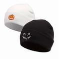 thumbnail image 3 of 1PC/2PCS Halloween Pumpkin Devil Embroidered Knitted Hat, funny woolen pullover hat for men and women WHITE One Size, 3 of 5