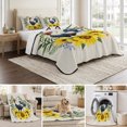 thumbnail image 6 of Full Quilt Set 78''x90'', Sunflowers Rooster Lightweight Bedspread Coverlet Set with 2 Pillow Shams, Watercolor Leaves Retro Art Rustic Breathable All Season Quilt Bedding for Bedroom/Guest Room, 6 of 9