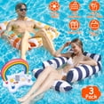 thumbnail image 5 of 3 Pack Inflatable Pool Floats for Adults – 1 Drink & Snack Float, 2 Water Hammocks with High Buoyancy Pillows and Cooling Mesh, 5 of 6