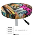 thumbnail image 4 of Haiem Graffiti Lamp Urban Scene Print Cushion Round Bar Chair Seat Cover Bar Chair Cushion Covers Elastic Washable Bar Chair Cover,Protects from Scratches and Stains-13 inch, 4 of 7