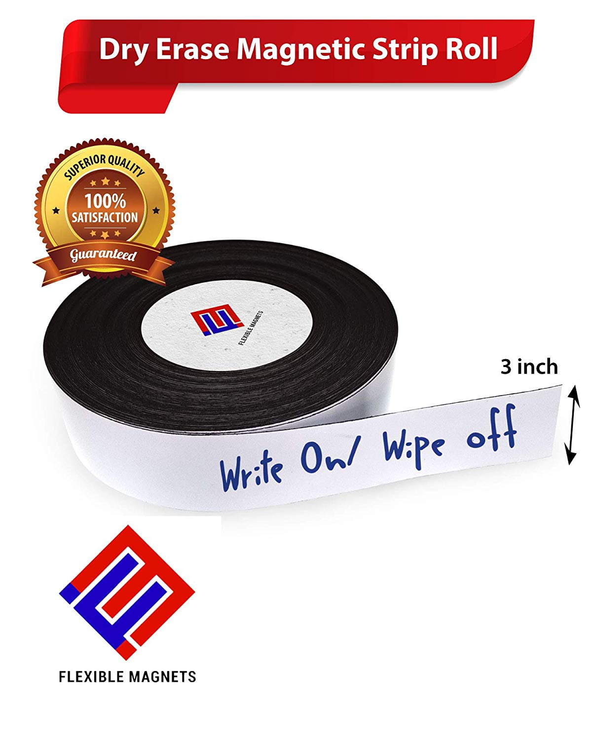 Dry Erase Strip Roll Write on / Wipe off Without Marker