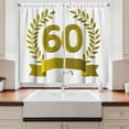 thumbnail image 2 of Ambesonne Party Kitchen Curtains, Golden Age Birthday, 55"x39", Olive Green Yellow, 2 of 3