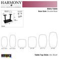 thumbnail image 3 of 60" Small Arc Boat Bistro Height Table Square Double Base Bar Table, 3 of 4