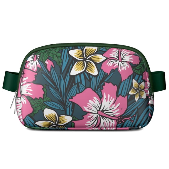 Vintage Floral Fanny Pack – Botanical Waist Bag with Colorful Tropical Flowers & Nature-Inspired Vibe