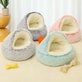 thumbnail image 4 of Cozy Cocoon Dog Bed with Hooded Cover, Plush Cave-Style Pet Bed for Small & Medium Dogs, Warm Calming Snuggle Nest, Washable with Anti-Slip Bottom, 4 of 7