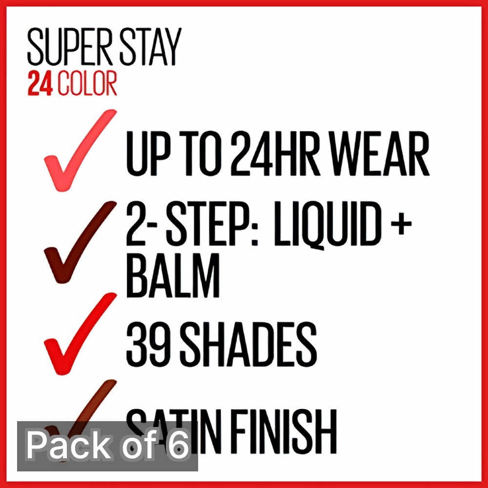 Maybelline Super Stay 2-step Liquid Lipstick, Timeless Rose (Pack of 6)