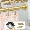 thumbnail image 2 of Gold Shower Curtain Rod 32-64 Inch(2.7-5.33ft), Non-Slip, Never Rust, Stainless Steel No Drill Spring Tension Shower Rod, Adjustable Curtain Rod for Small Window Doorway Closet, 2 of 9
